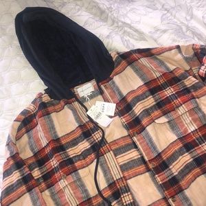 NWT AEO hooded flannel